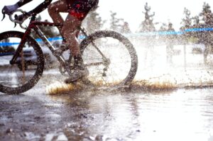 Cyclocross: bikes, water, mud, racing.