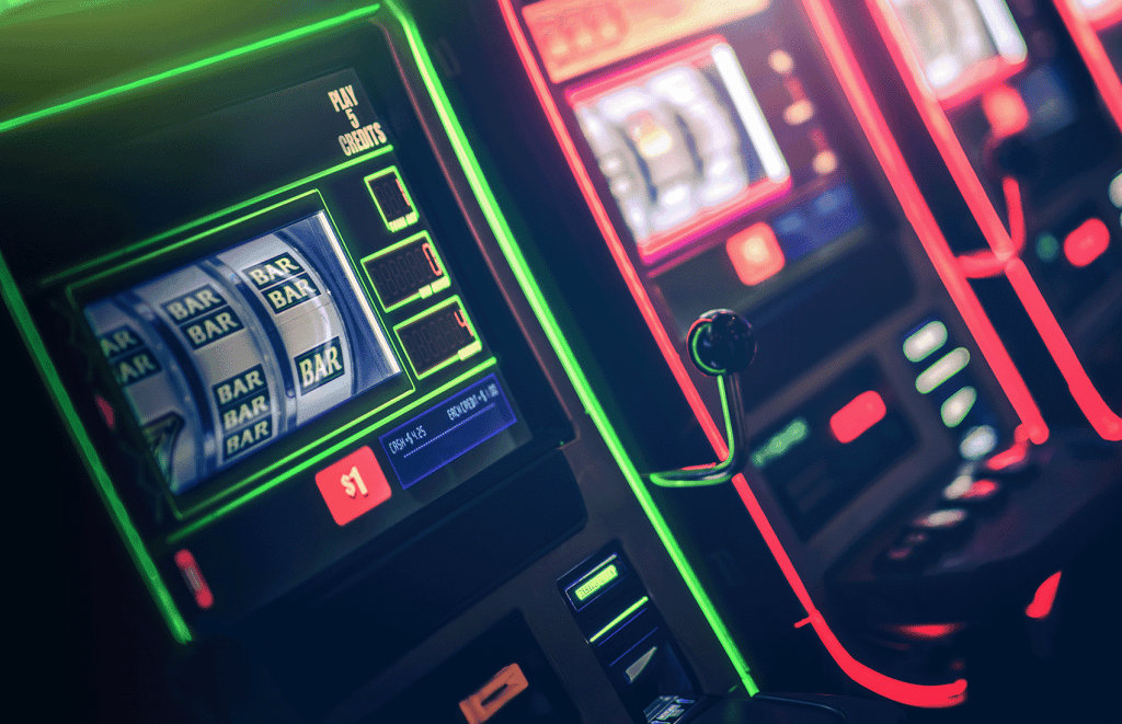Groen en rode slot machines
