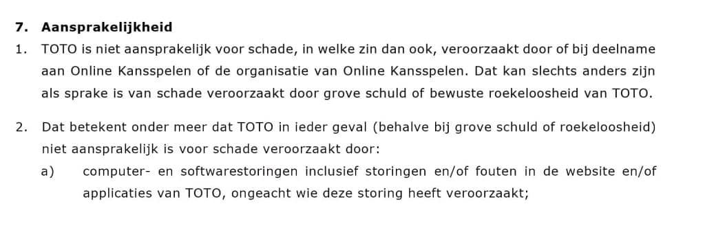 Toto aansprakelijkheid - toto storing: wat kun je zelf doen?