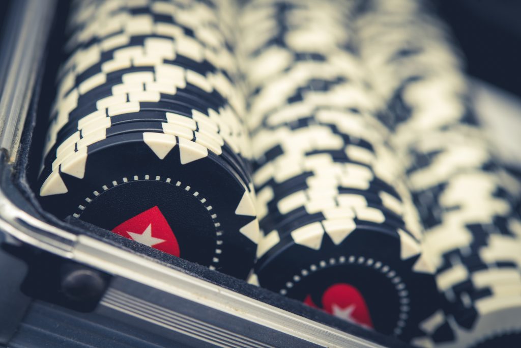 Poker Chips in a Suitcase
