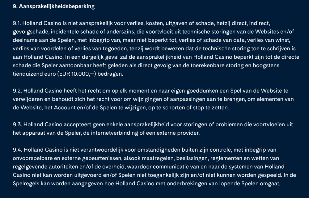 Screenshot 2025 09 26 14. 52. 01 - holland casino storing: wat kun je doen?