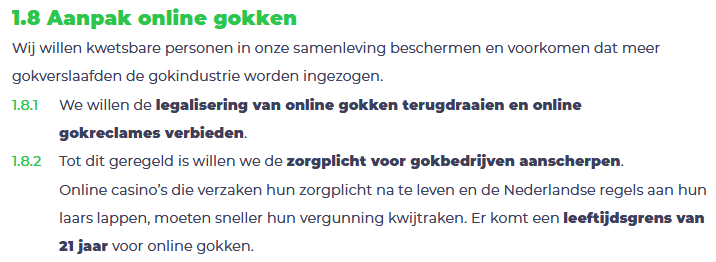 Image 15 - het cda wil een totaalverbod op online gokken: verkiezingsprogramma 2025