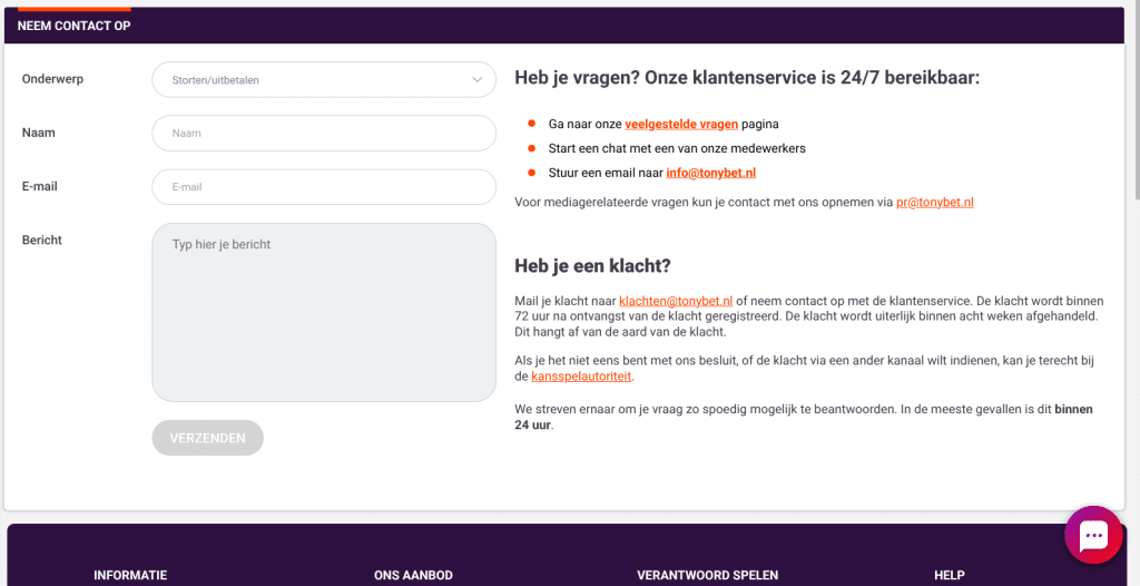 Contact opnemen met tonybet nederland | dutchgamblers Screenshot 2026 05 13 11. 39. 11 - contact opnemen met tonybet nederland